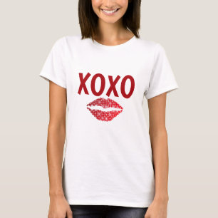 T-shirt Élégante couleur rouge Lip XOXO