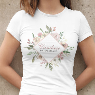 T-shirt Élégante demoiselle d'honneur personnalisée rose p