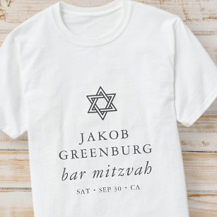 T-shirt Élégante étoile simple moderne de David Bar Mitzva