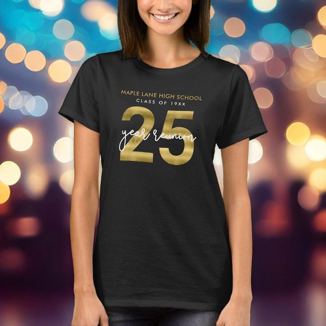 T-shirt Elégante Faux Gold 25 Année Classe Réunion (Créateur téléchargé)