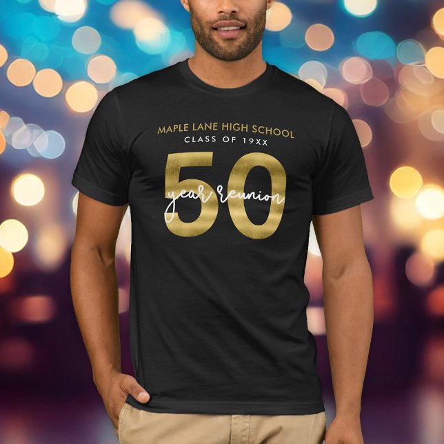 T-shirt Elégante Faux Gold 50 Année Classe Réunion (Créateur téléchargé)