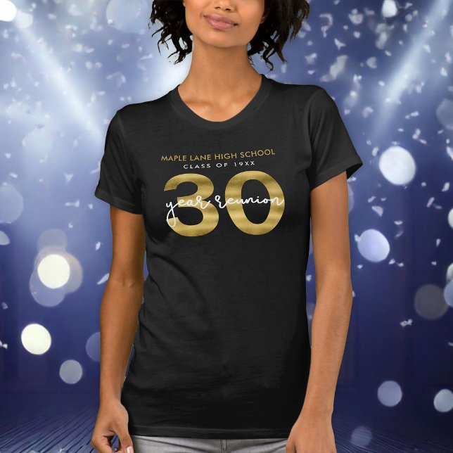 T-shirt Elégante Faux Gold Classe 30 Année Réunion (Créateur téléchargé)