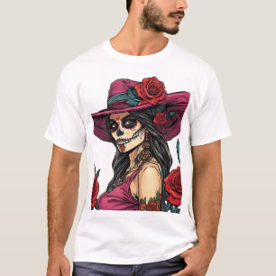 T-shirt Élégante Femme au crâne de sucre - Día de los Muer