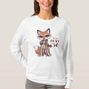 T-shirt Élégante Fox 50e fête d'anniversaire   Foxy À 50