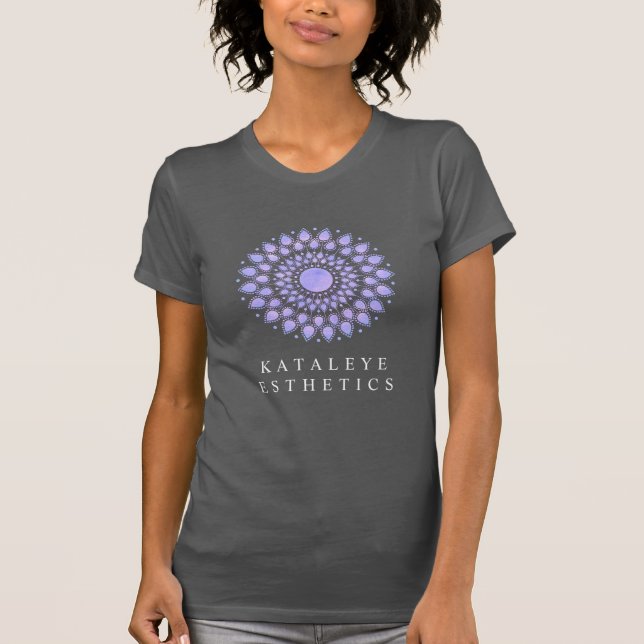 T-shirt Élégante Lavande Florale Lotus Mandala (Devant)