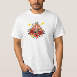 T-shirt Élégante Maison Poinsettia & Gingerbread