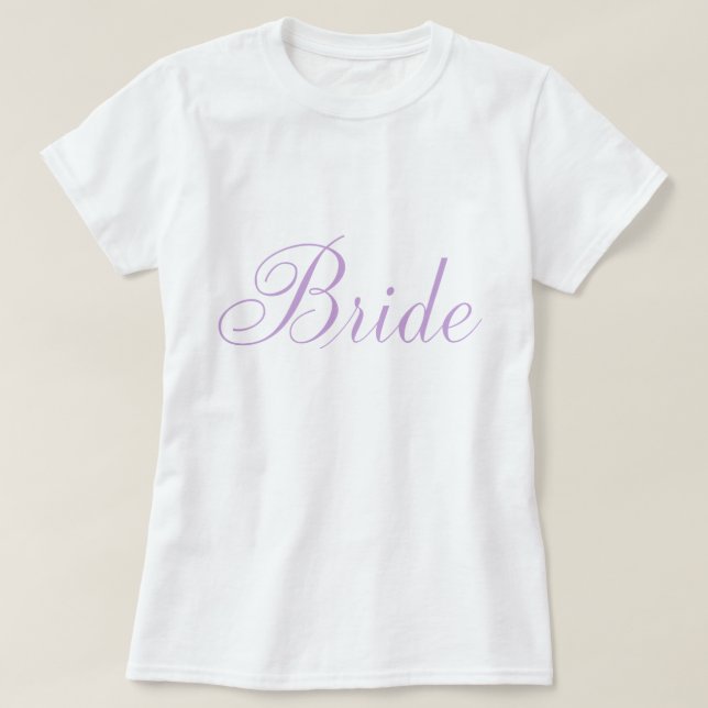 T-shirt Élégante mariée de lavande de script (Design devant)