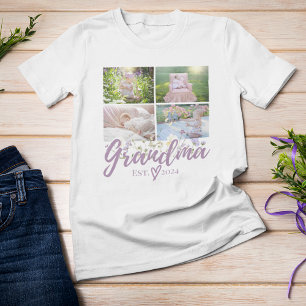 T-shirt Elégante photo florale personnalisée grand-mère