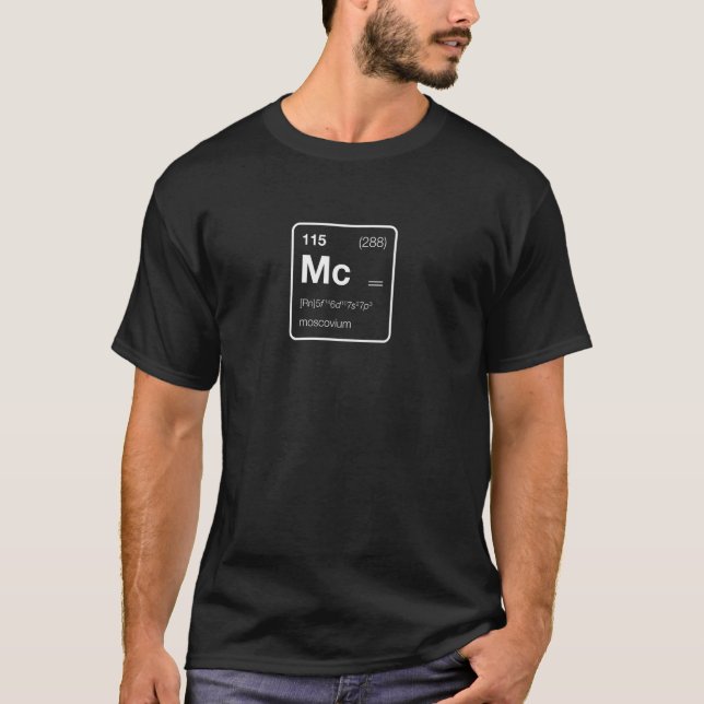 T-shirt Élément 115 Moscovium Conception de Tableau Périod (Devant)