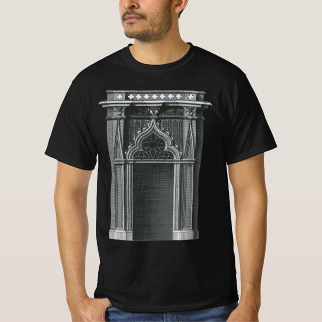 T-shirt Élément architectural ancien, porte gothique (Devant)