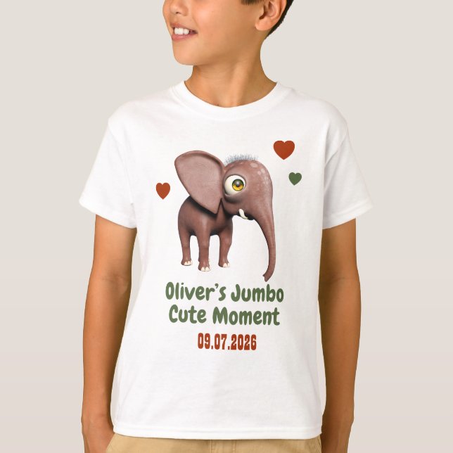 T-shirt Élément Bébé Nom Personnalisé Date Moment Mignon (Devant)