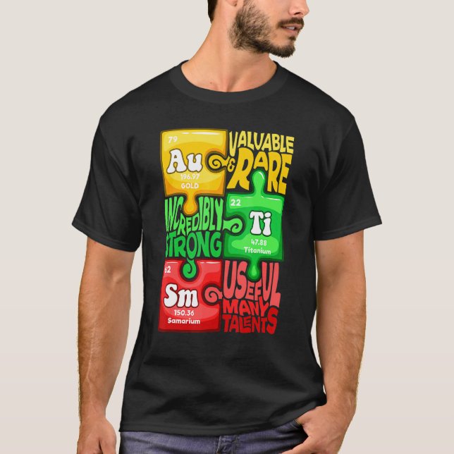 T-shirt Élément chimique autisme (Devant)