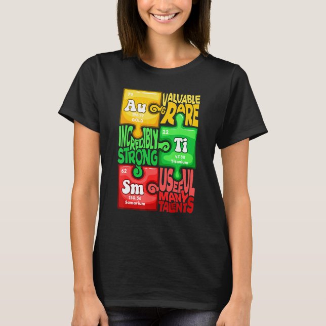 T-shirt élément chimique de l'autisme (Devant)