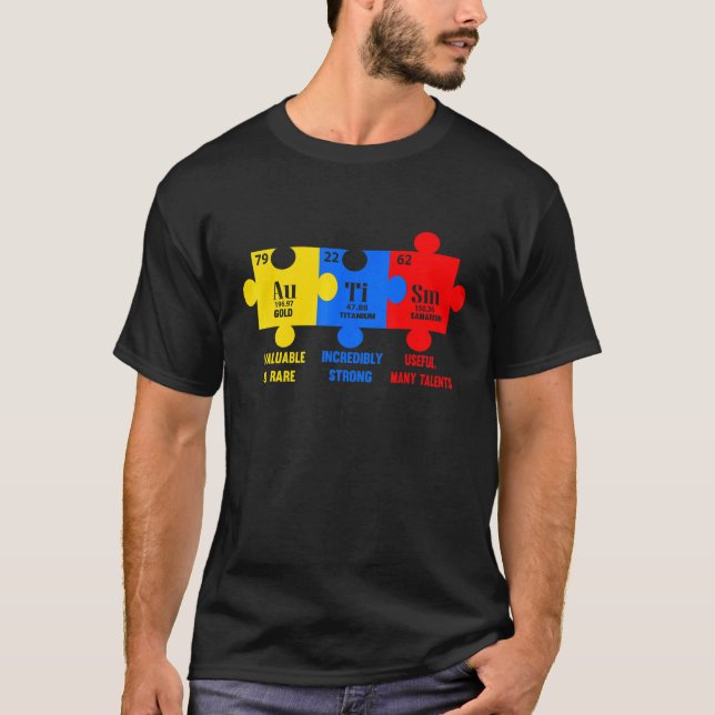 T-shirt élément chimique de sensibilisation à l'autisme (Devant)