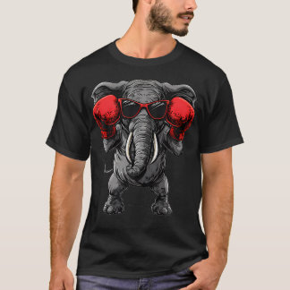 T-shirt Élément de boxe Éléphant avec gants de boxe Kickbo