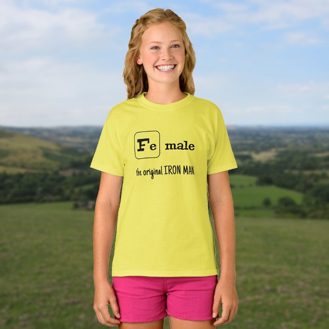 T-shirt Élément de fer de jeu de sport masculin (Yellow t-shirt color option)