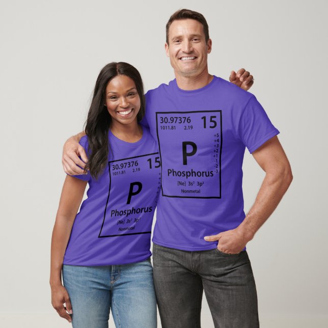 T-shirt Élément de phosphore (noir) (Unisexe)