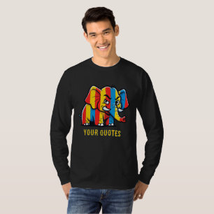 T-shirt Élément de pop art d'éléphant de dessin animé mode