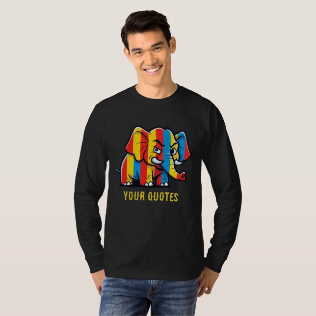 T-shirt Élément de pop art d'éléphant de dessin animé mode (Devant entier)