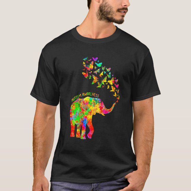 T-shirt Élément de sensibilisation à l'aquarelle d'autisme (Devant)