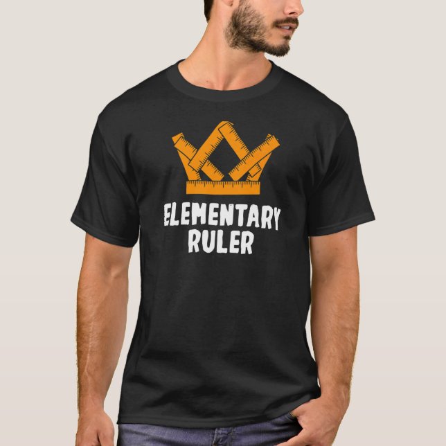 T-shirt Élément Élémentaire De Règle Premier Jour D'École (Devant)