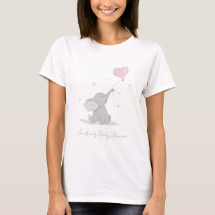 T-shirt Élément éléphant avec ballon Baby Shower Nom