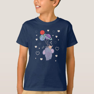 T-shirt Élément et Lapin Montgolfière spatiale   Fantaisis