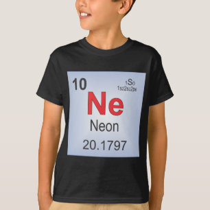 T-shirt Élément individuel au néon du Tableau périodique