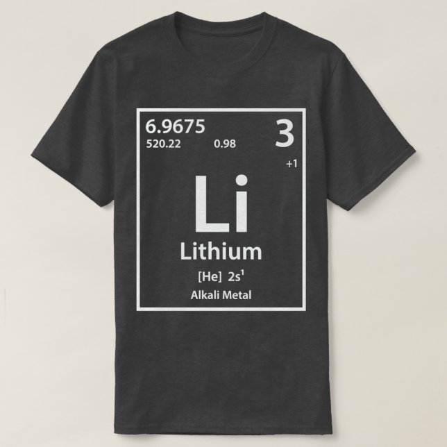 T-shirt Élément lithium (Design devant)