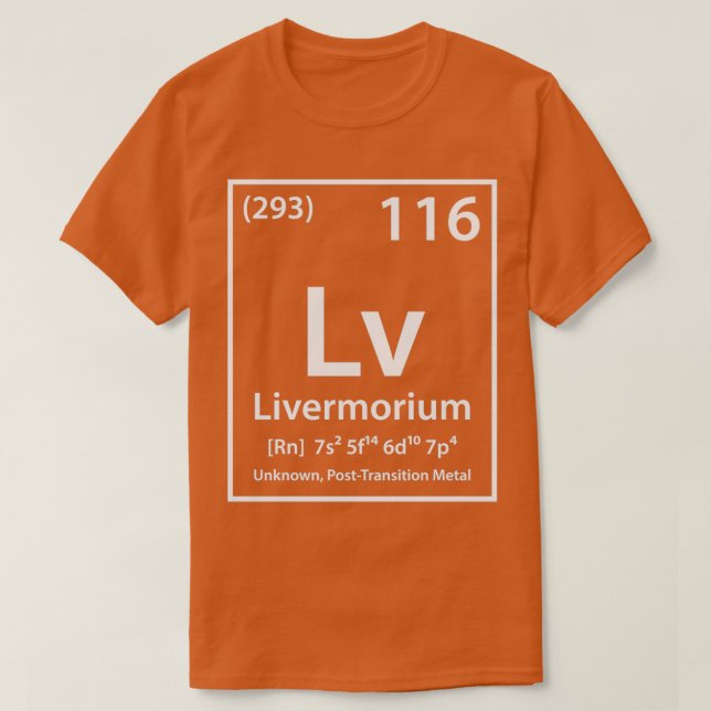 T-shirt Élément Livermorium (Design devant)