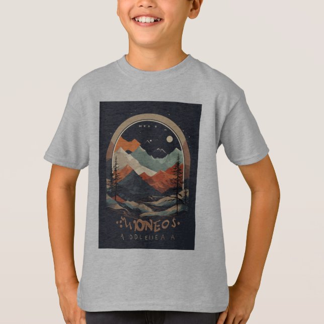 T-shirt elementos abstratos da natureza de cor negra (Devant)