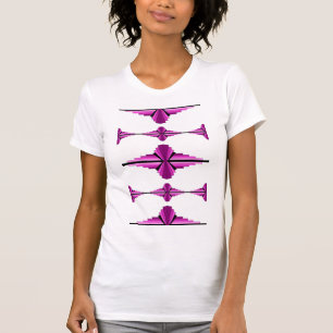 T-shirt Éléments Art déco en rose profond