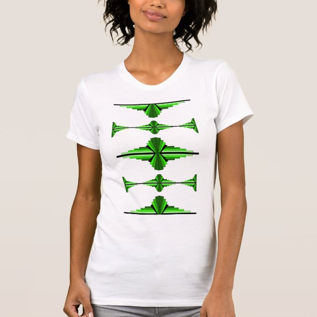 T-shirt Éléments Art déco en vert profond (Devant)