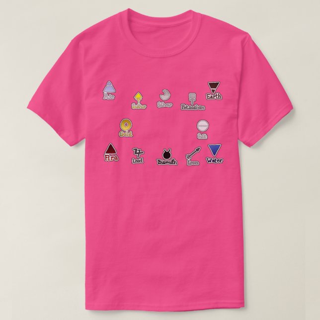 T-shirt Éléments d'alchimie de base (Design devant)