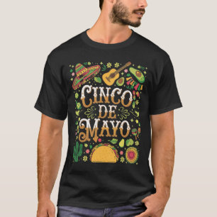 T-shirt Éléments de fête mignons de la fête Cinco De Mayo