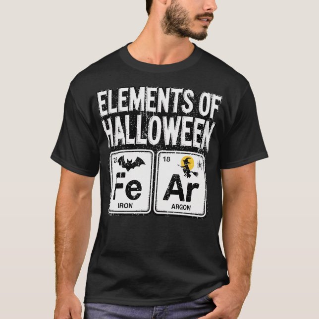 T-shirt Éléments De L'Halloween Enseignant-Salle De Photos (Devant)