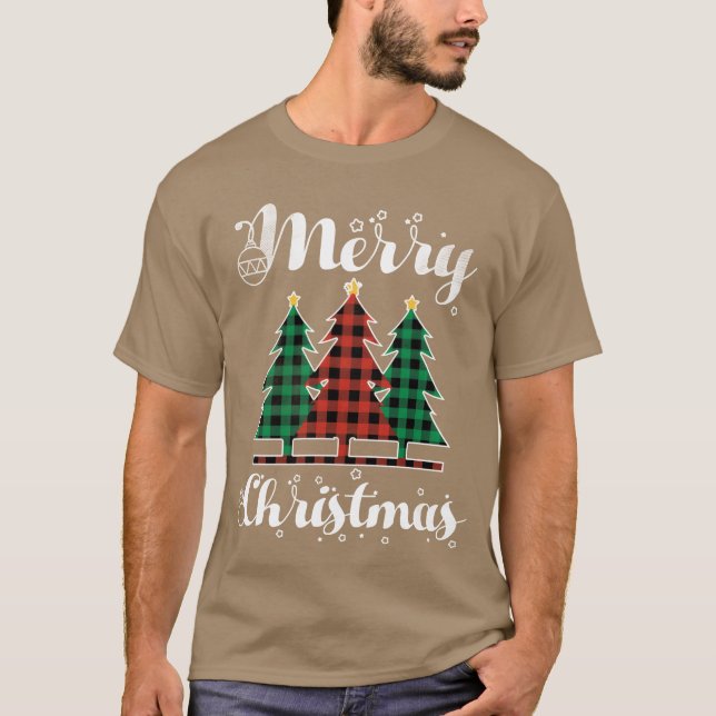 T-shirt Éléments de Noël Joyeux Décembre Joué Noël (Devant)