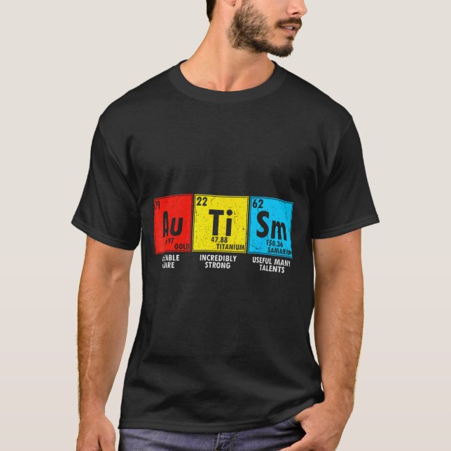 T-shirt Éléments de sensibilisation à l'autisme Tableau pé (Devant)