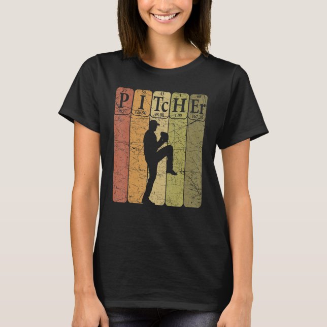 T-shirt Éléments de table de baseball périodique Nerd Base (Devant)