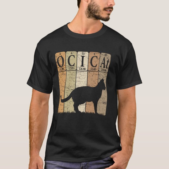 T-shirt Éléments de tableau périodique de chat Ocicat (Devant)