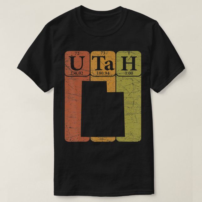 T-shirt Eléments De Tableau Périodiques Utah État De La Ca (Design devant)