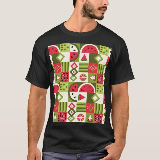 T-shirt Éléments décoratifs de pastèque Art (Devant)