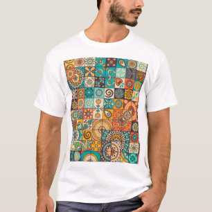 T-shirt Éléments décoratifs : Motif Vintage à main