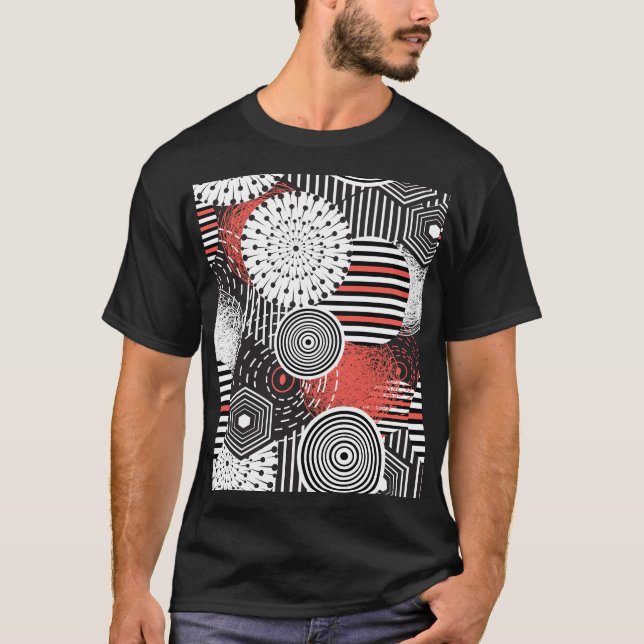 T-shirt Éléments d'illustration Abstraite Vintage graphiqu (Devant)