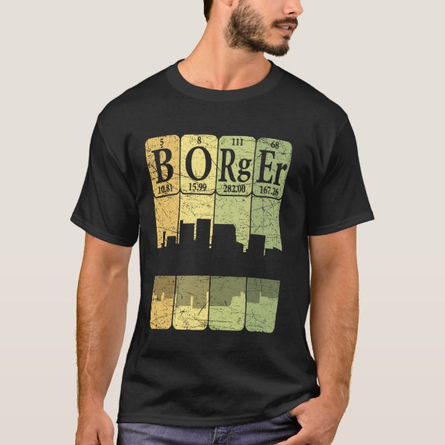 T-shirt Éléments du tableau périodique de Borger Borger Te (Devant)