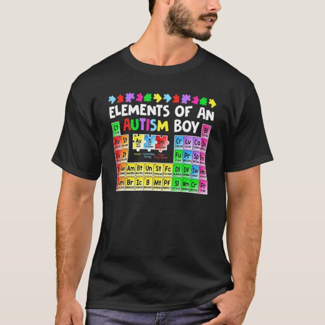 T-shirt Éléments d'un garçon autiste Puzzle de sensibilisa (Devant)