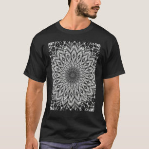 T-shirt Eléments floraux Monotone géométrique Motif gris
