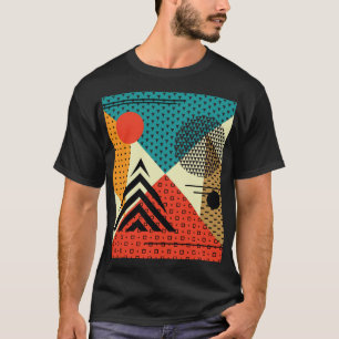 T-shirt Eléments géométriques tendance, Style Rétro.