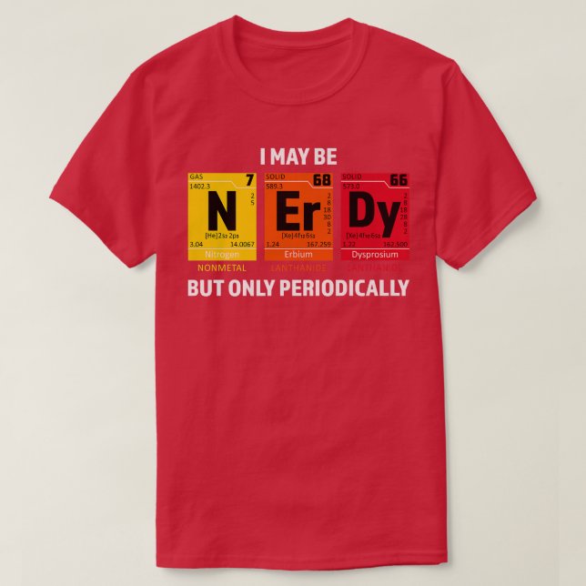 T-shirt Éléments Nerds Nerd Science Atome Scientifique Chi (Design devant)