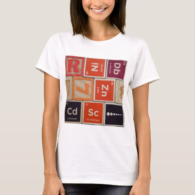 T-shirt Éléments périodiques Science du zinc (Devant)